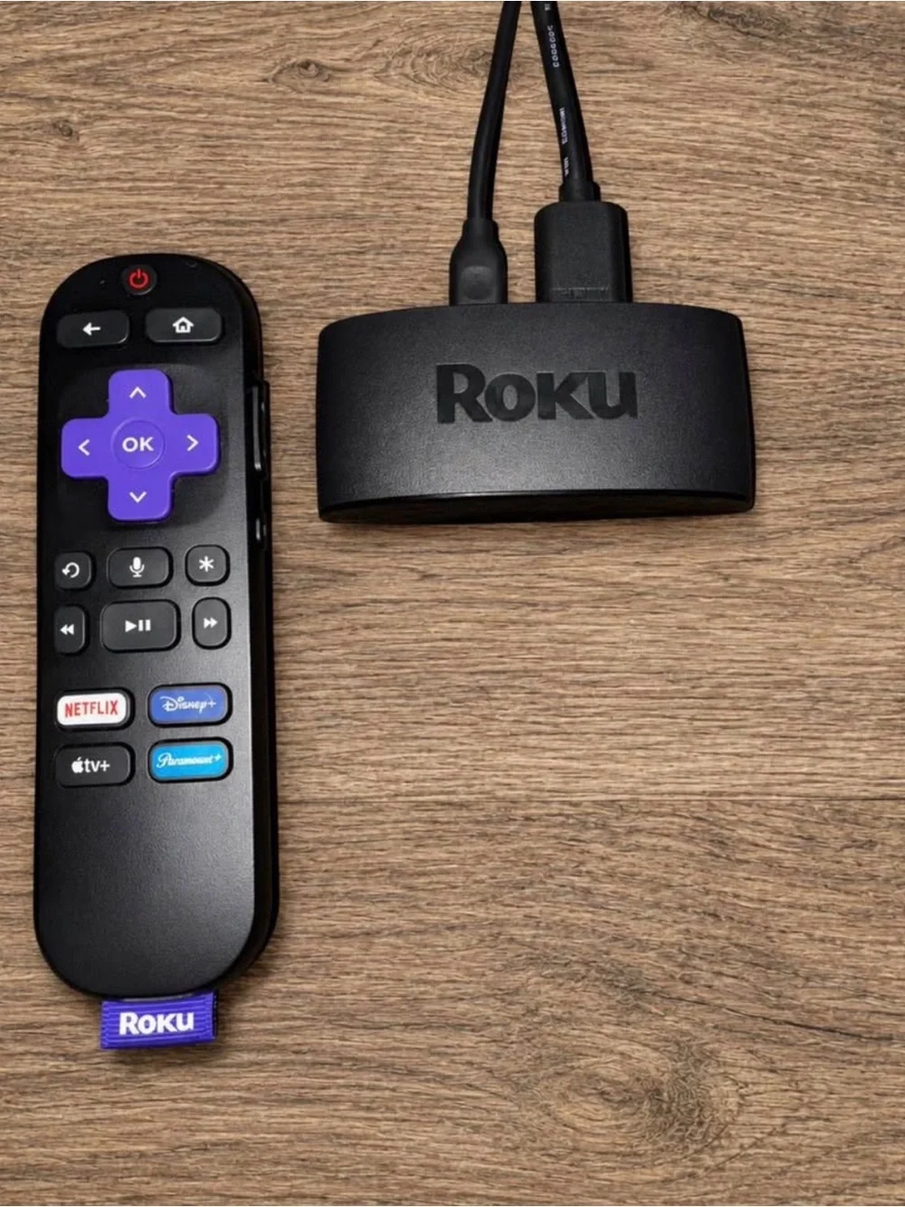 Roku Streaming Stick with Black Player and Purple-Button Remote